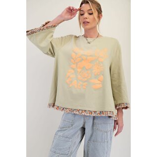 PEACE DOVE TOP - SAGE WITH RUFFLES