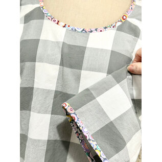 VIOLET TOP - SAGE GREY CHECKS- LARGE