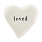 SMALL CERAMIC HEART-  LOVED