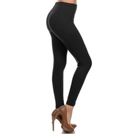 ONE SIZE SOLID BLACK LEGGINGS