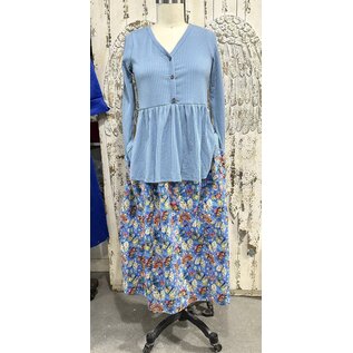 KAMALA DESIGNS ELLA SKIRT - JAPANESE FLOWERS - MEDIUM