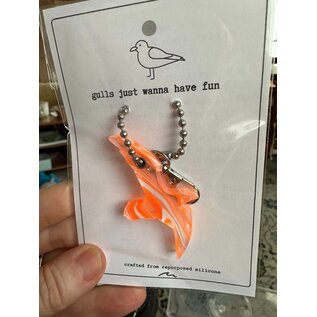 SILICONE WITH A PURPOSE KEY FOB -  GULLS JUST WANNA HAVE FUN