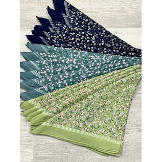BANDANA - TINY FLOWERS ON TEAL