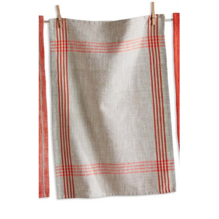 TOWEL TAN W/ ORANGE BORDER STRIPE