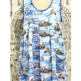 KAMALA DESIGNS BETTY DRESS - COLORFUL WALRUSES - LARGE