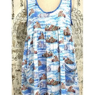 KAMALA DESIGNS BETTY DRESS - COLORFUL WALRUSES - LARGE