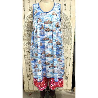 KAMALA DESIGNS BETTY DRESS - COLORFUL WALRUSES - LARGE