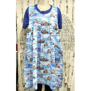 KAMALA DESIGNS BETTY DRESS - COLORFUL WALRUSES - LARGE