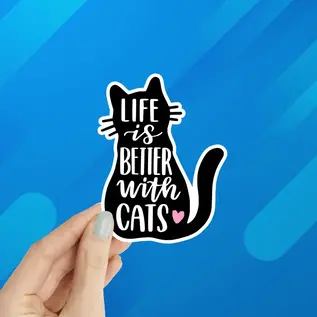 LIFE IS BETTER WITH CATS STICKER