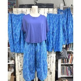 KAMALA DESIGNS JESSE WIDE CROPPED PANT - TURQUOISE FERNS