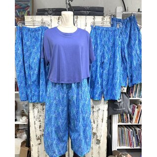 KAMALA DESIGNS JESSE WIDE CROPPED PANT - TURQUOISE FERNS
