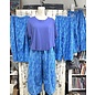 KAMALA DESIGNS JESSE WIDE CROPPED PANT - TURQUOISE FERNS