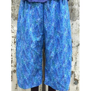 KAMALA DESIGNS SANDY PANT - TURQUOISE BLUE FERNS- SIZE MEDIUM