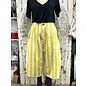 KAMALA DESIGNS JESSE CROP PANT- WIDE YELLOW STRIPE