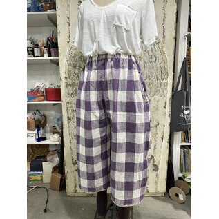 KAMALA DESIGNS JESSE CROPPED PANT - BIG ORCHID CHECKS - SIZE MEDIUM