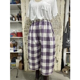 KAMALA DESIGNS JESSE CROPPED PANT -  BIG ORCHID CHECKS- SIZE LARGE