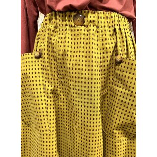 KAMALA DESIGNS OONA SKIRT - CURRY WITH BROWN DOTS - SMALL
