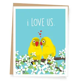 LOVE CARD - I LOVE US - LOVEBIRDS