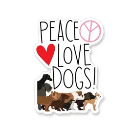 STICKER - PEACE LOVE DOGS