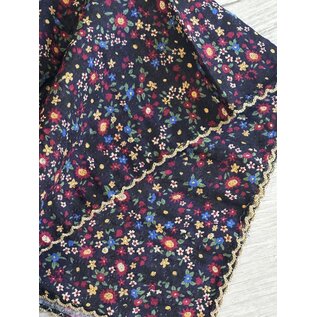 24" SQUARE FLORAL SCARF  WITH PICOT EDGING