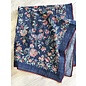 24" SQUARE FLORAL SCARF  WITH PICOT EDGING