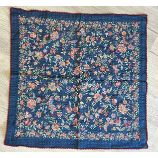 24" SQUARE FLORAL SCARF  WITH PICOT EDGING