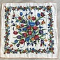 24" SQUARE FLORAL SCARF  WITH PICOT EDGING