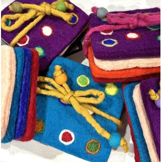FAIR TRADE FELT POLKA DOT COASTERS