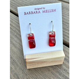BARBARA MELLEN Handcrafted Dichroic Glass Earrings  #112
