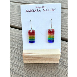 BARBARA MELLEN Handcrafted Dichroic Glass Earrings  #114