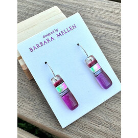 BARBARA MELLEN Handcrafted Dichroic Glass Earrings  #118