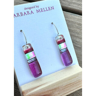 BARBARA MELLEN Handcrafted Dichroic Glass Earrings  #118