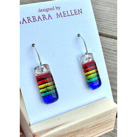 BARBARA MELLEN Handcrafted Dichroic Glass Earrings  #123