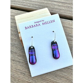 BARBARA MELLEN Handcrafted Dichroic Glass Earrings  #124