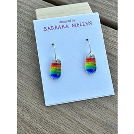 BARBARA MELLEN Handcrafted Dichroic Glass Earrings  #130