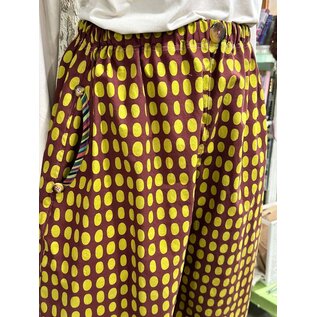 KAMALA DESIGNS JESSE CROPPED PANT -  ACORN AND OLIVE OVALS- SIZE MEDIUM