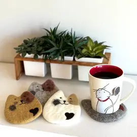 FELTED CAT COASTER - FAIR TRADE