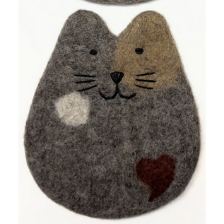 FELTED CAT COASTER - FAIR TRADE