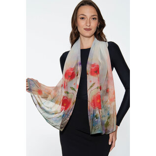 GEORGETTE SCARF - POPPIES