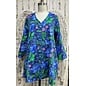 MYRA TUNIC -  PHILIP JACOBS BLUE PAPAVER (KAFFE FASSETT) - XXL