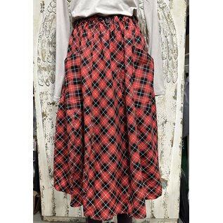 KAMALA DESIGNS OONA SKIRT - RED PLAID