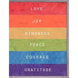 RAINBOW WORDS BLANK NOTE CARD