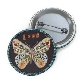 PIN BUTTON  LOVE BUTTERFLY