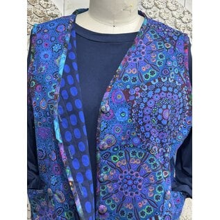 KAMALA DESIGNS DEVI VEST -  KAFFE FASSETT BLUE MILLEFIORE