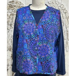 KAMALA DESIGNS DEVI VEST -  KAFFE FASSETT BLUE MILLEFIORE