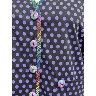 DAISY TOP - BLACK / PURPLE DOTS