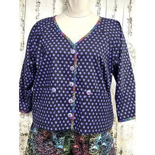 DAISY TOP - BLACK / PURPLE DOTS