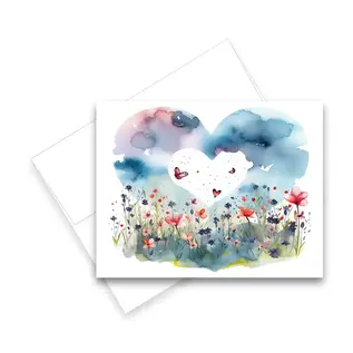 ARIA  NOTECARD - OPEN HEART FLOWERS