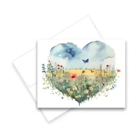 ARIA  NOTECARD -  BLUE BUTTERFLY HEART