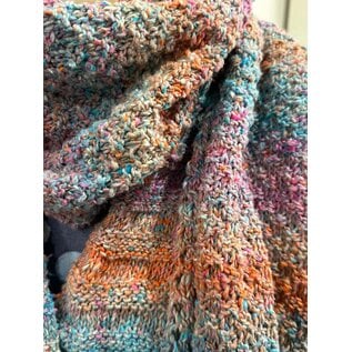 HAND KNIT SILK / COTTON  SCARF NORO YARN